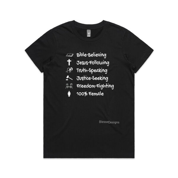 Characteristics List Christian Female (female tee) Thumbnail