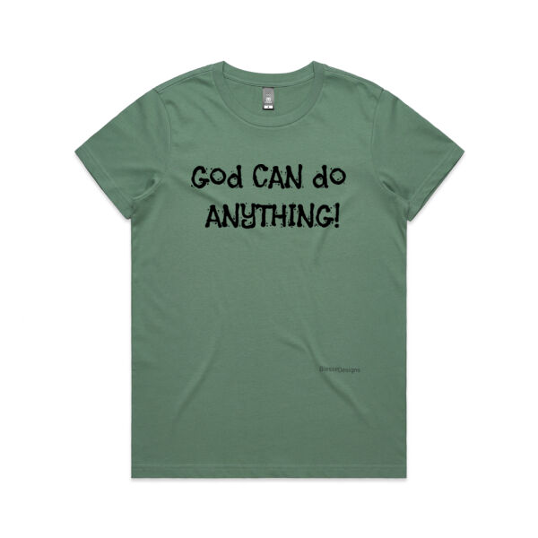 God can do ANYTHING! (female tee) front & back Thumbnail