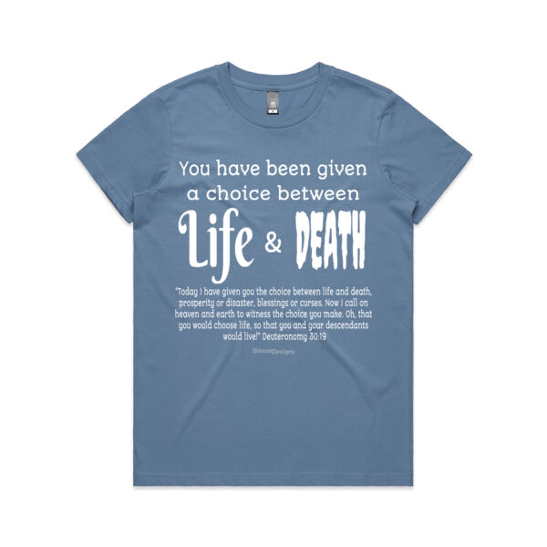 A Choice of Life & Death (female tee) Thumbnail