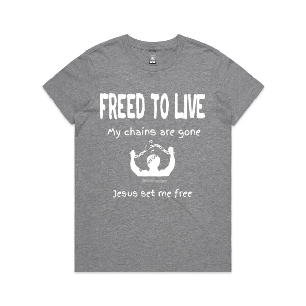 FREED to LIVE (female tee) FRONT & BACK Thumbnail