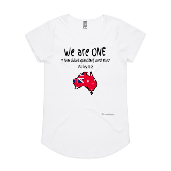 We are ONE (red ensign) - FRONT AND BACK (Female tee) Thumbnail