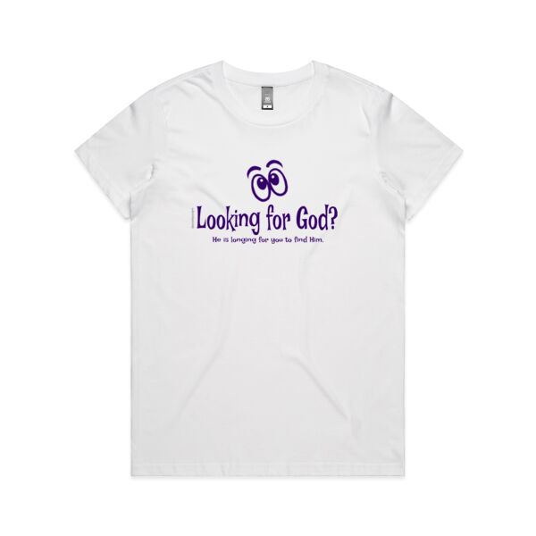 Looking for God? (Female tee) FRONT & BACK Thumbnail