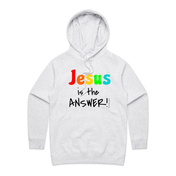 Jesus is the ANSWER (ladies light hoody) Thumbnail
