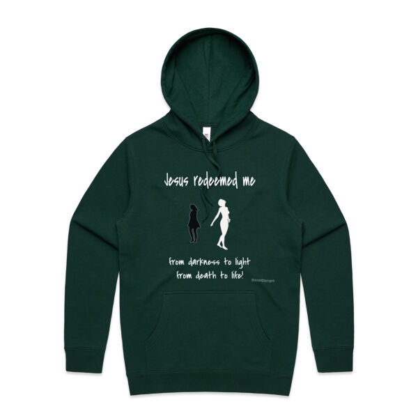 Jesus redeemed me (dark unisex hoody) Thumbnail